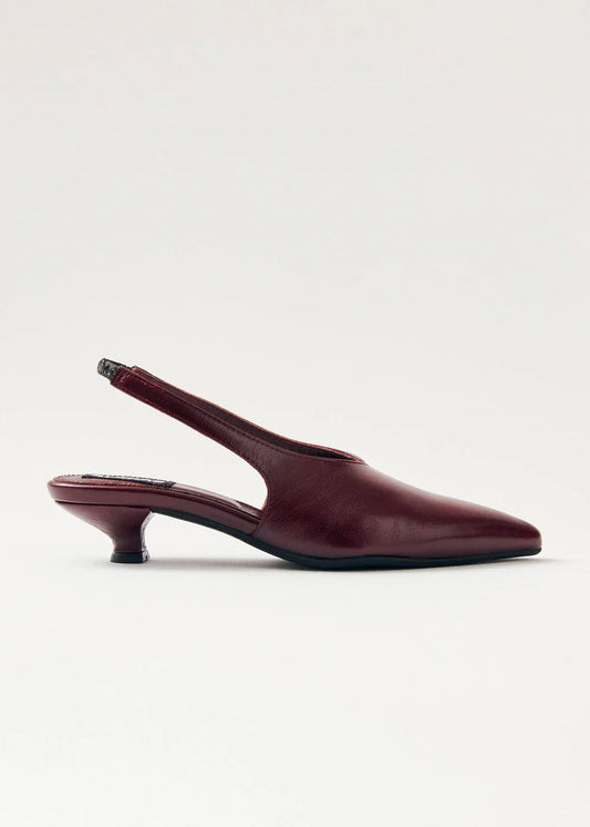 Eros Creme Leder Pumps Burgundy