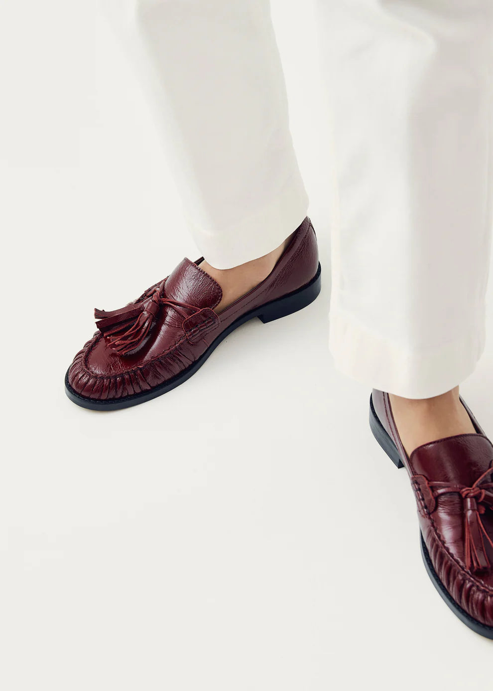MARIETTA ONIX BURGUNDY LEATHER LOAFERS Alohas