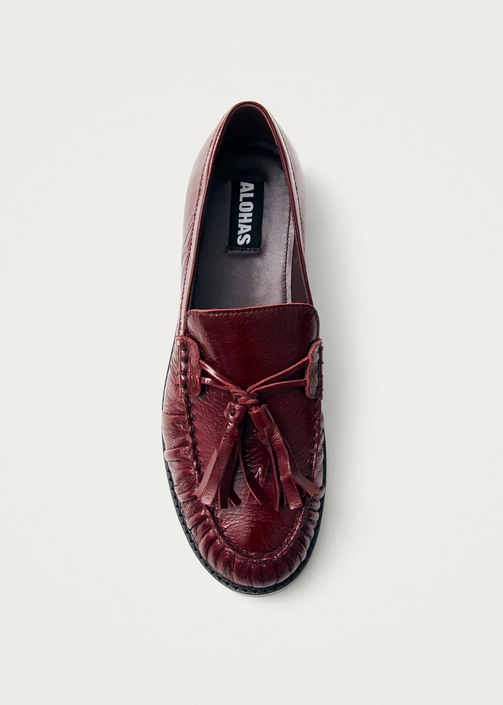 MARIETTA ONIX BURGUNDY LEATHER LOAFERS Alohas