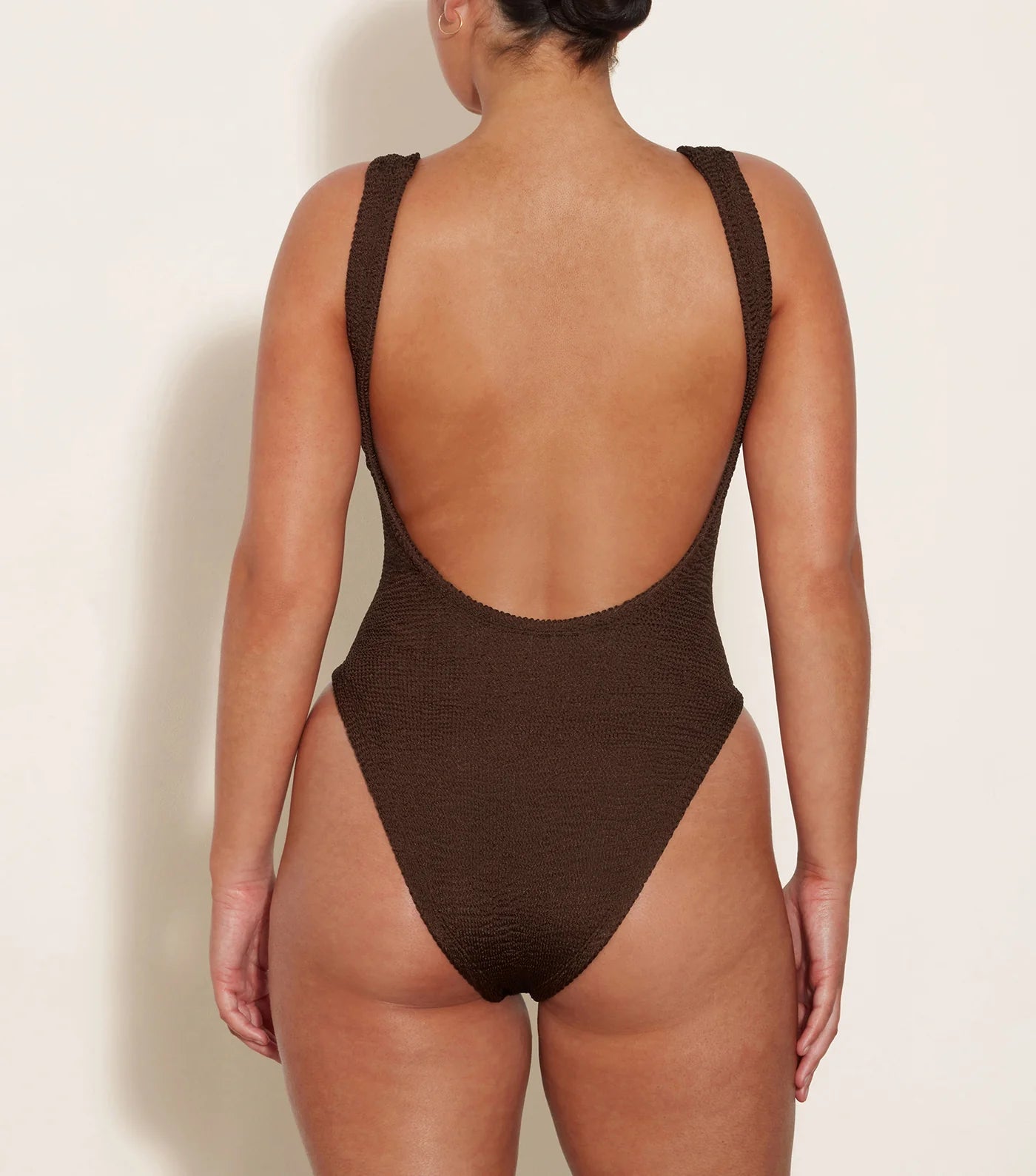 Hunza G Square Neck Swim - Metallic Chocolate