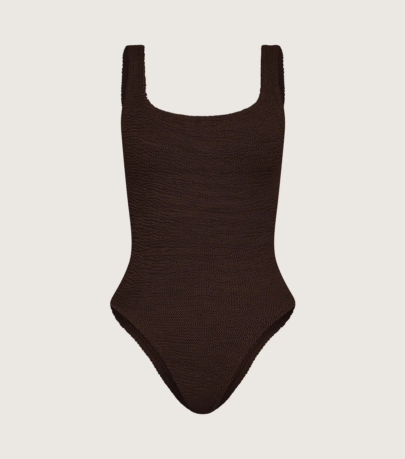 Hunza G Square Neck Swim - Metallic Chocolate