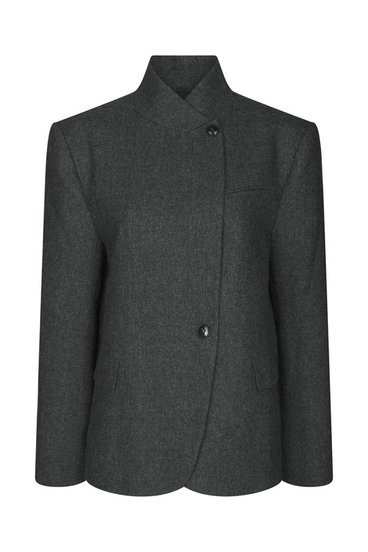 Nnnerine Structure Twill Blazer in Grey| NEO NOIR