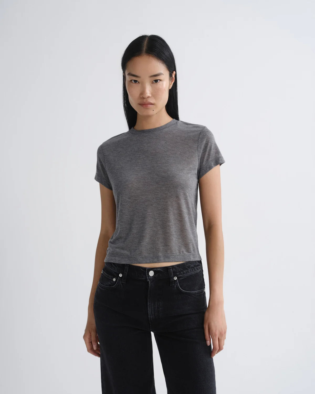 ADINE Tee in Grey Heather | AGOLDE