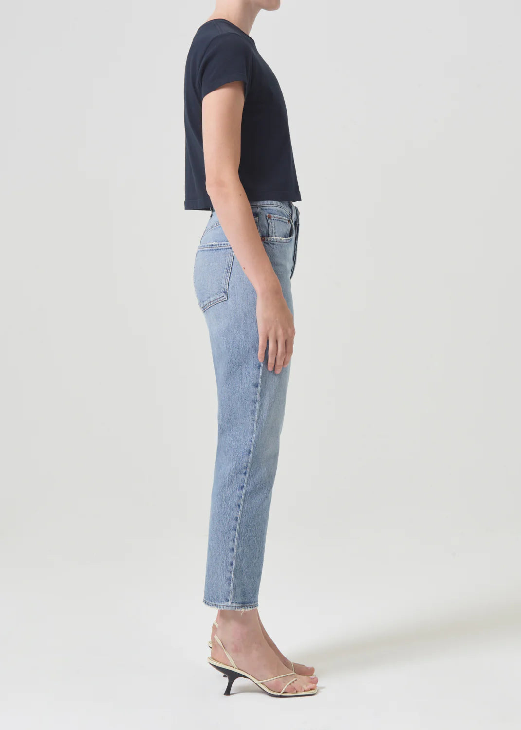 AGOLDE RILEY HIGH RISE STRAIGHT CROP (STRETCH) IN HASSLE