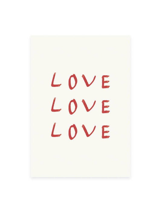 Postkarte 'love love love' (Risographie)