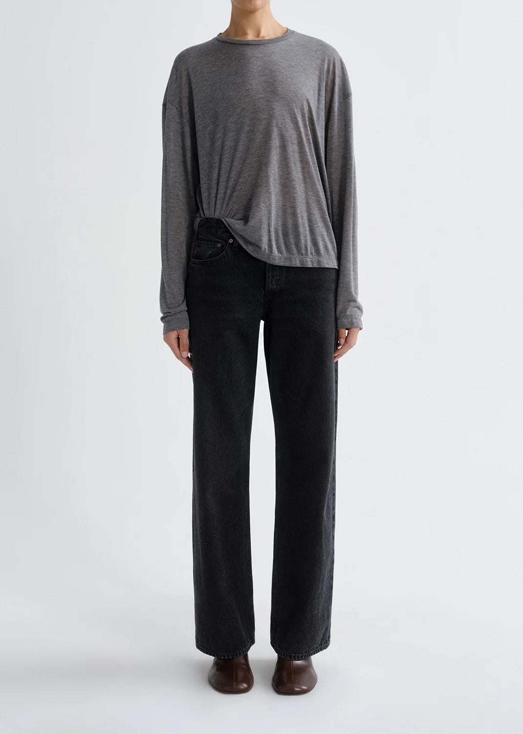 SASHA TEE (TENCEL JERSEY) in Grey| AGOLDE