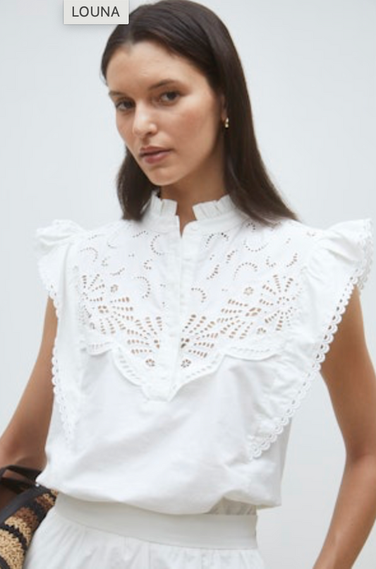 Blouse Louna in Blanc | Suncoo Paris
