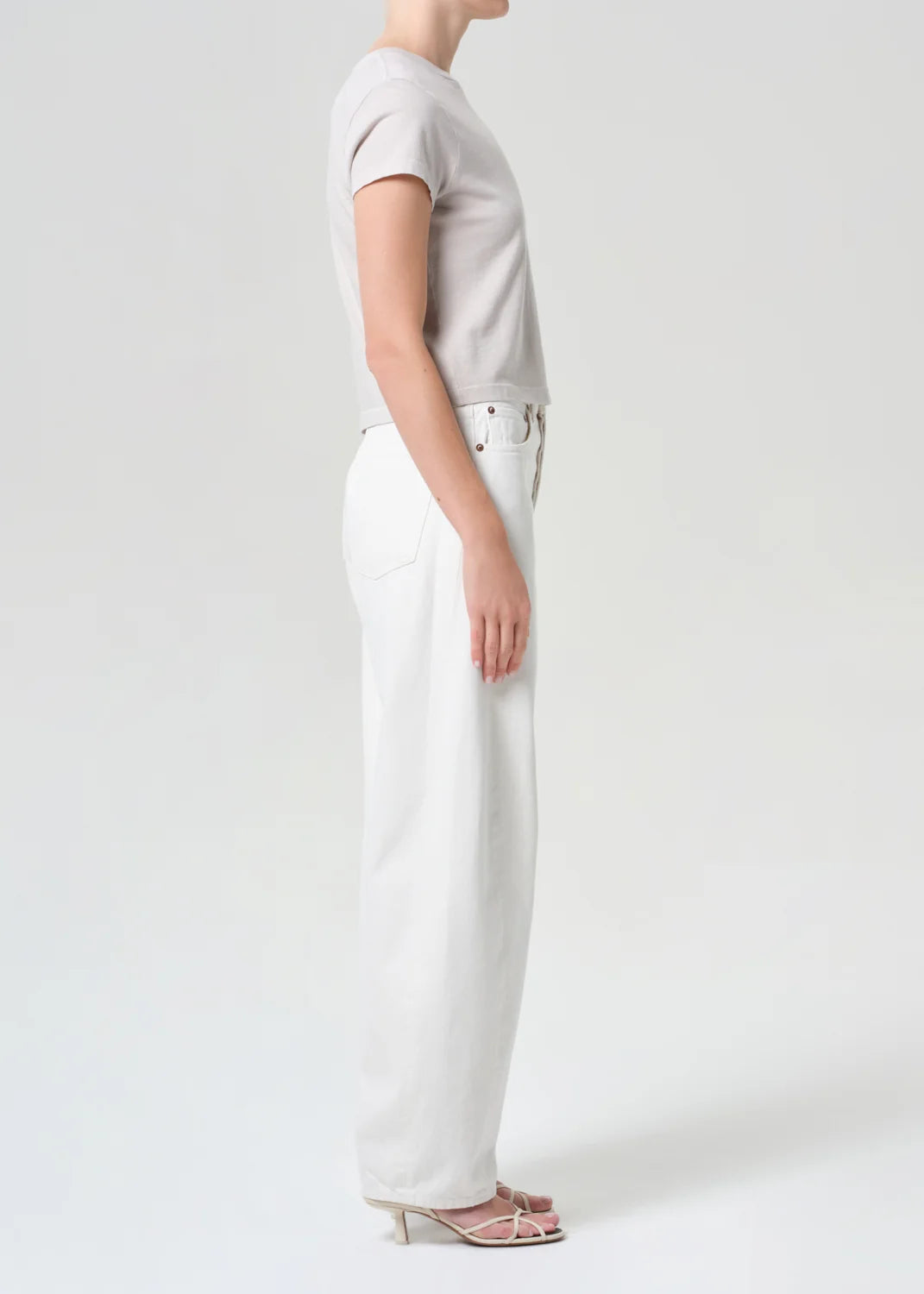LUNA HIGH RISE PIECED TAPER IN Chalk White | AGOLDE