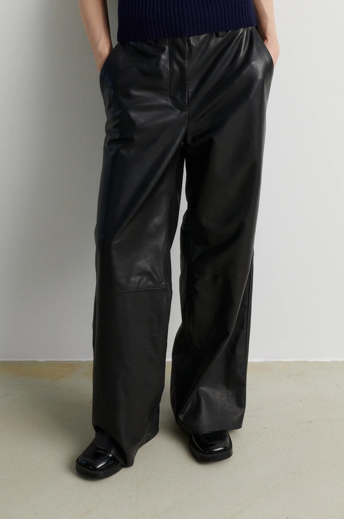 Letho Leather Simple Trousers | Second Female