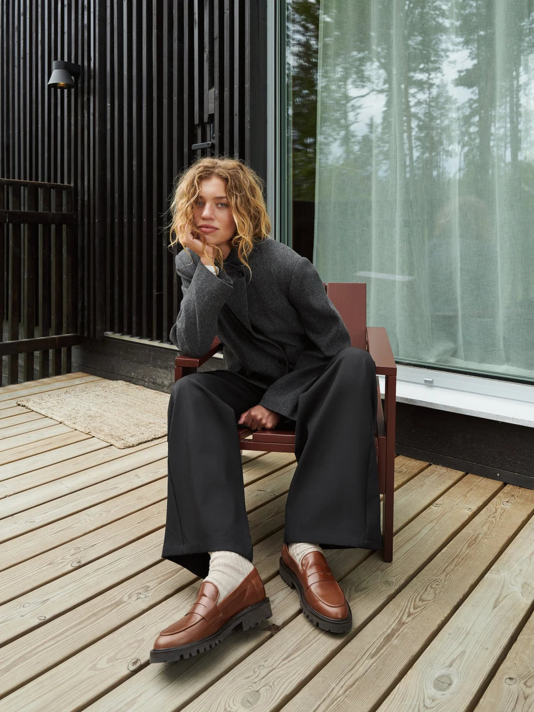Nnnerine Structure Twill Blazer in Grey| NEO NOIR