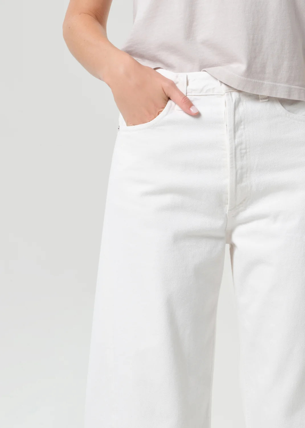 LUNA HIGH RISE PIECED TAPER IN Chalk White | AGOLDE