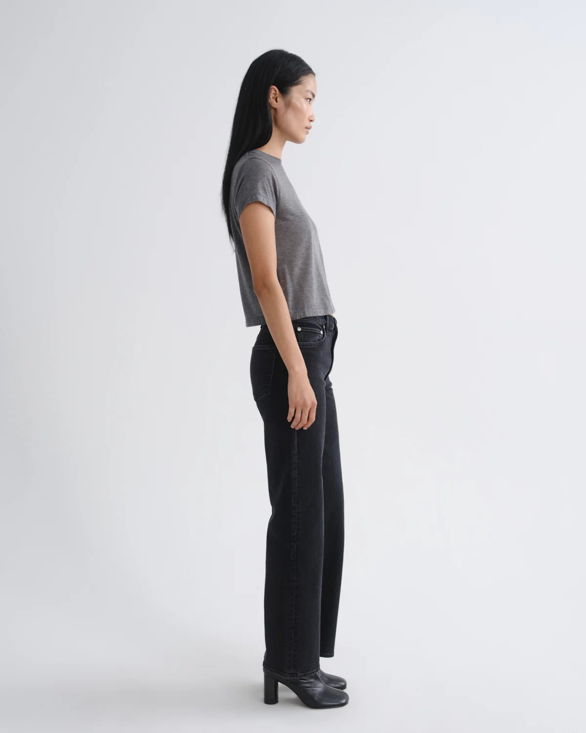 ADINE Tee in Grey Heather | AGOLDE