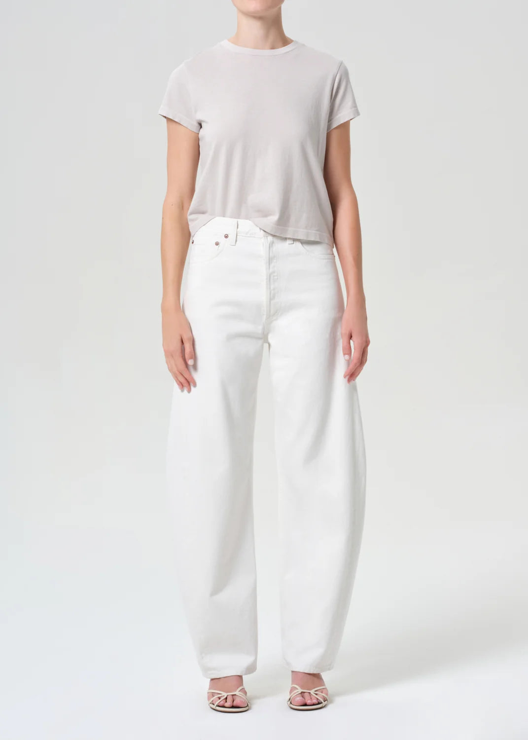 LUNA HIGH RISE PIECED TAPER IN Chalk White | AGOLDE