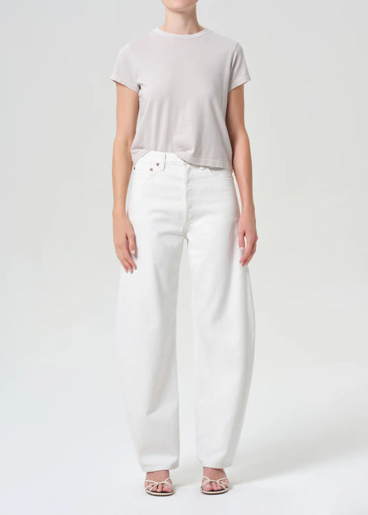 LUNA HIGH RISE PIECED TAPER IN Chalk White | AGOLDE