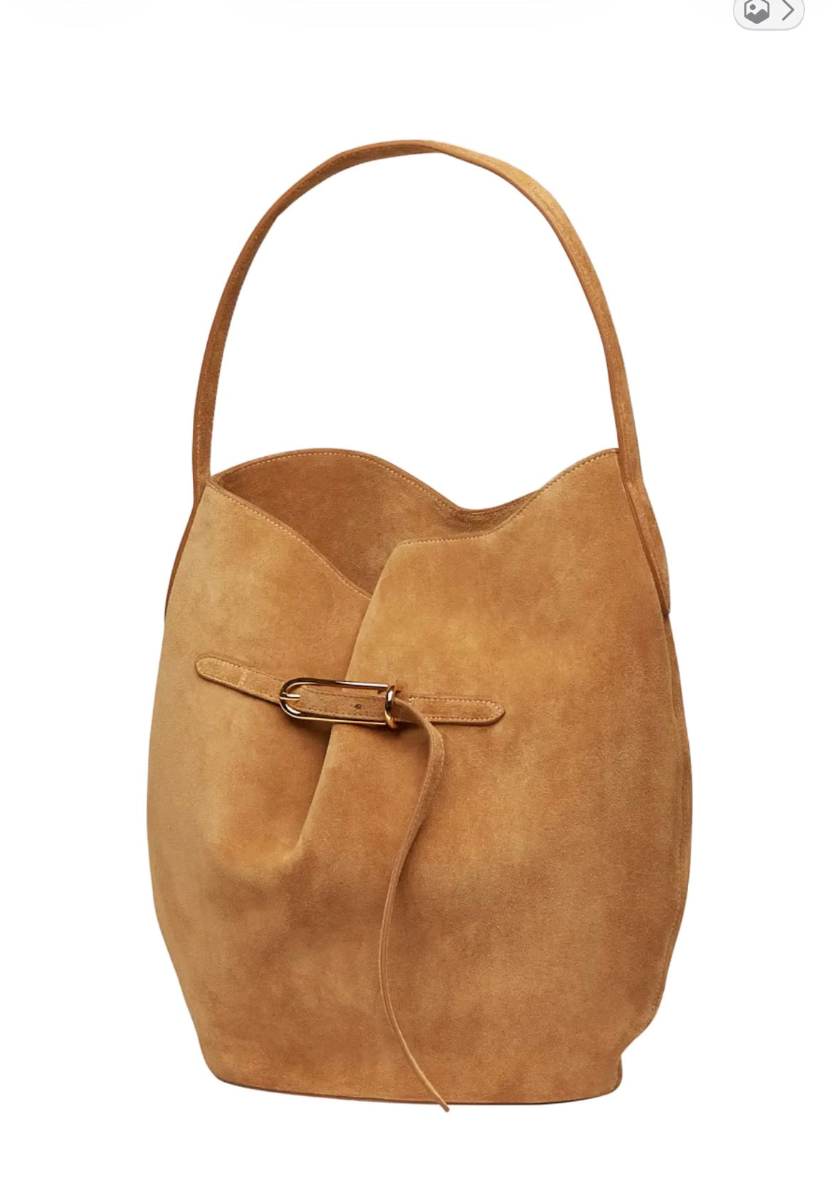 Belted Bucket Bag Large Sand Suede | Liffner