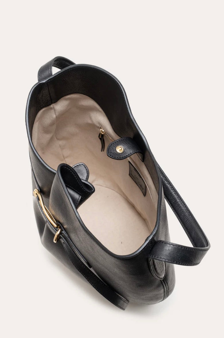 BELTED BUCKET BAG LARGE BLACK | Liffner