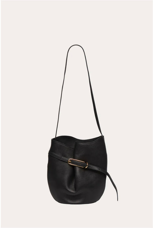 BELTED BUCKET BAG BLACK | Liffner