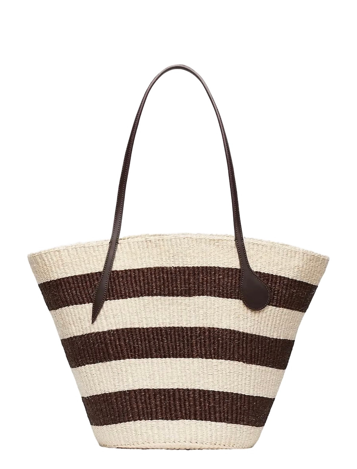 STRAW TOTE BROWN AND CREAM | Liffner