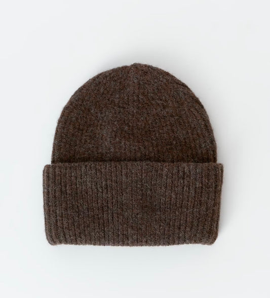 Rib Beanie Dark Brown