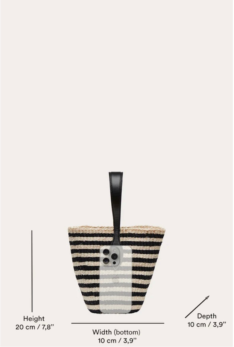 SINGLE HANDLE BASKET BLACK AND CREAM | Liffner