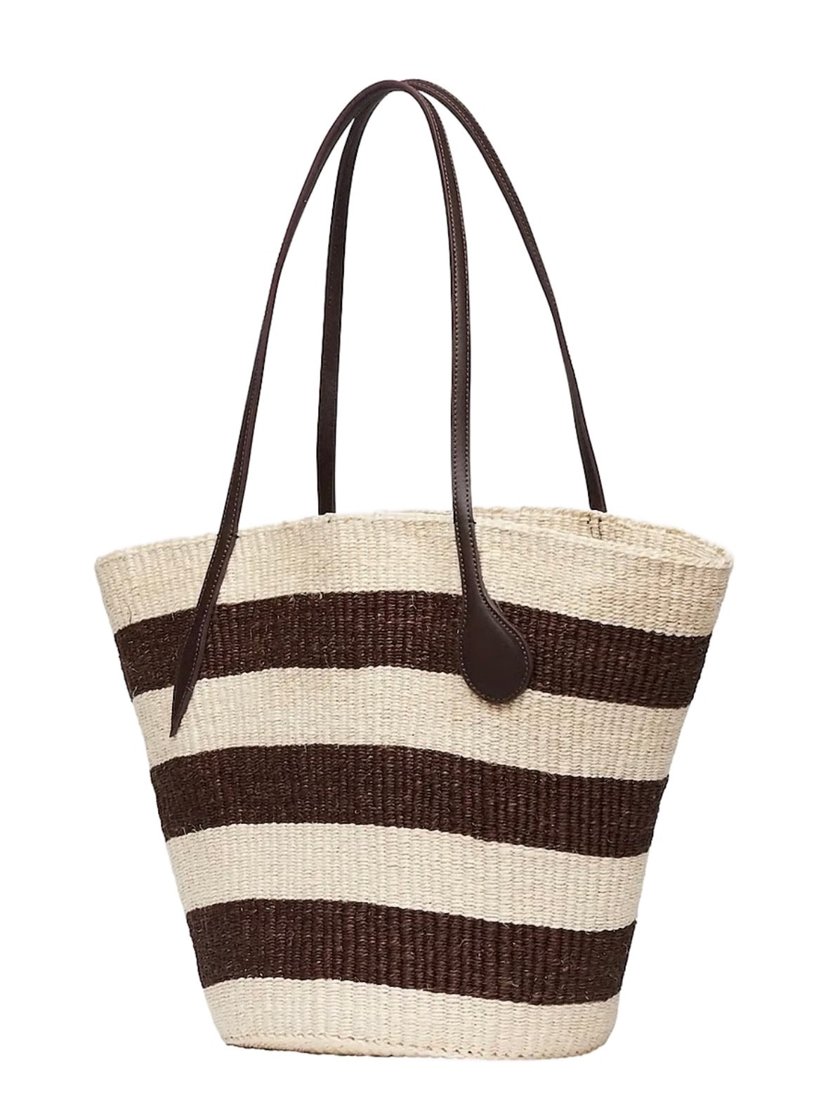 STRAW TOTE BROWN AND CREAM | Liffner