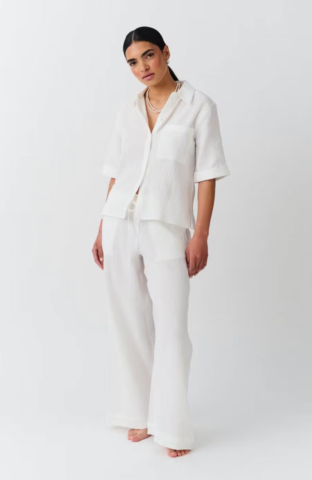 Gauze Trousers - White