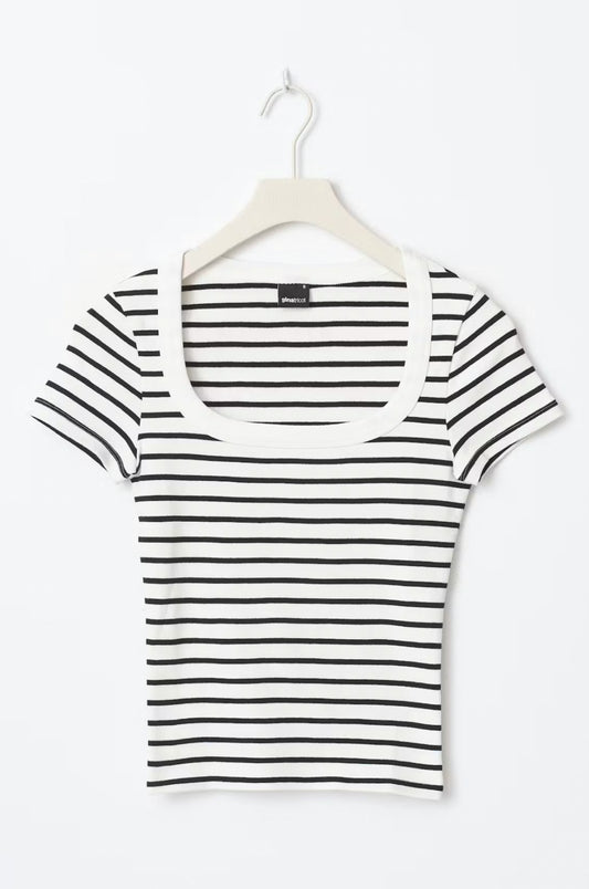 Rib Short Sleeve Top