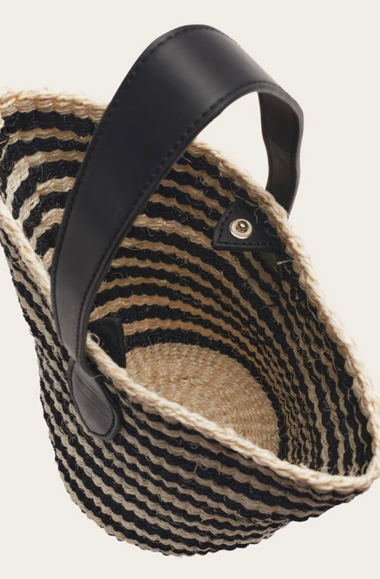 SINGLE HANDLE BASKET BLACK AND CREAM | Liffner