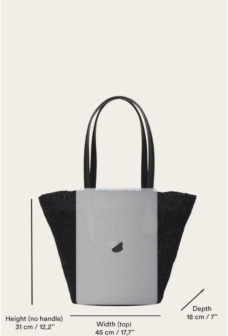 STRAW BASKET BLACK | Liffner