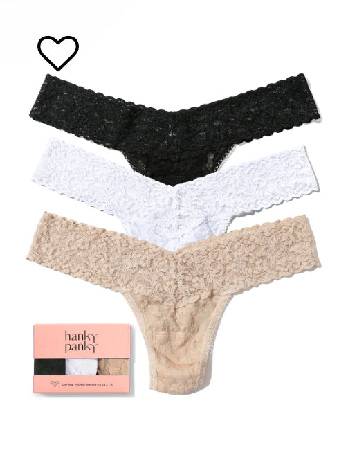 Low rise thong Multipack Set - White, Chai, Black