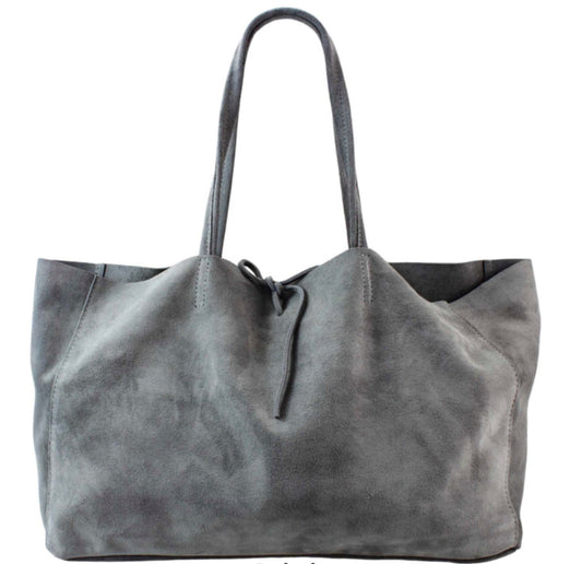 Shopper Bag Tasche Wildleder Grau