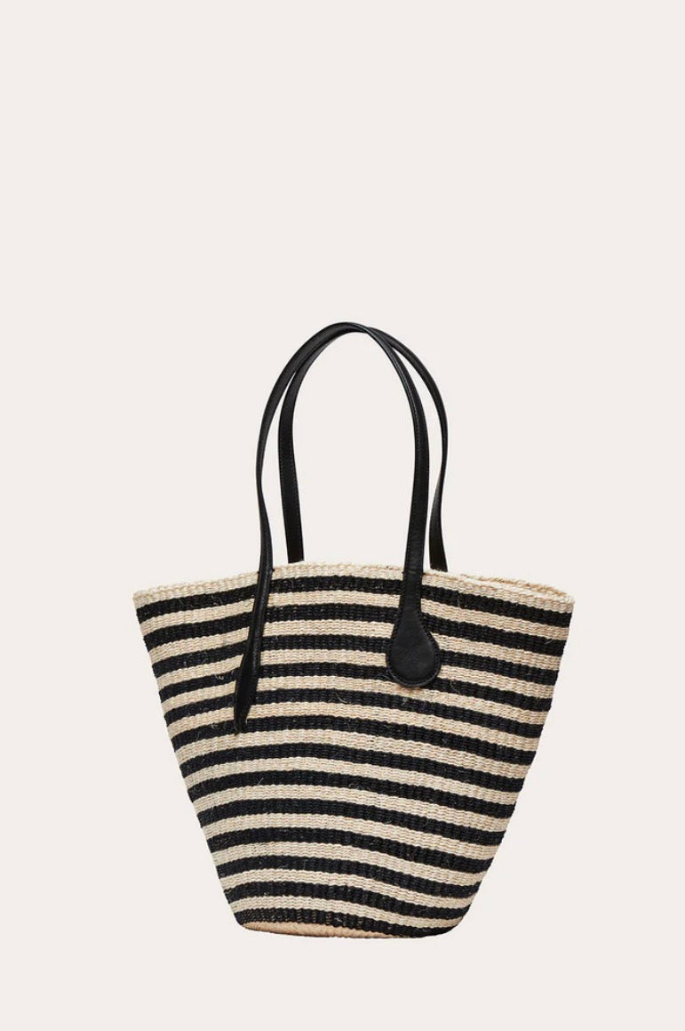 STRAW BASKET BROWN AND CREAM | Liffner