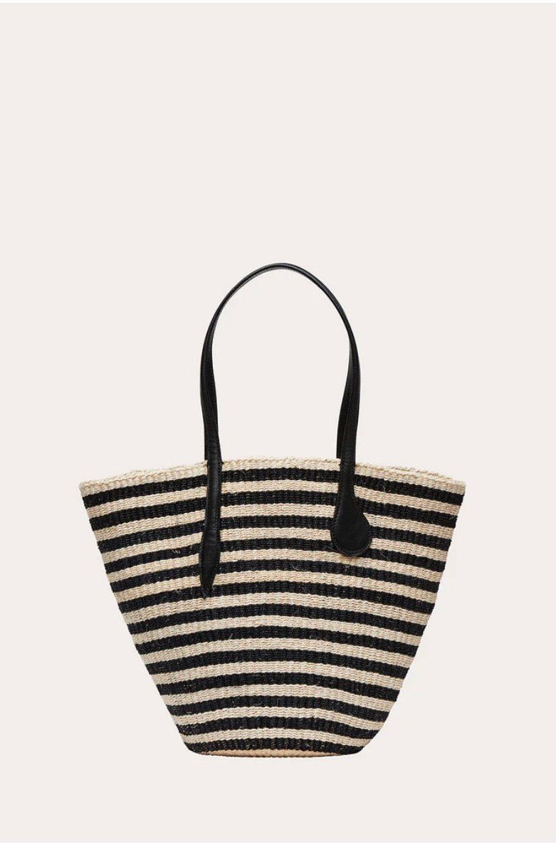 STRAW BASKET BROWN AND CREAM | Liffner