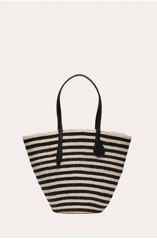 STRAW BASKET BROWN AND CREAM | Liffner