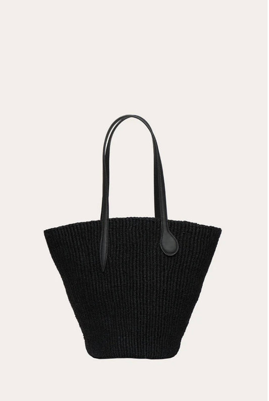STRAW BASKET BLACK | Liffner