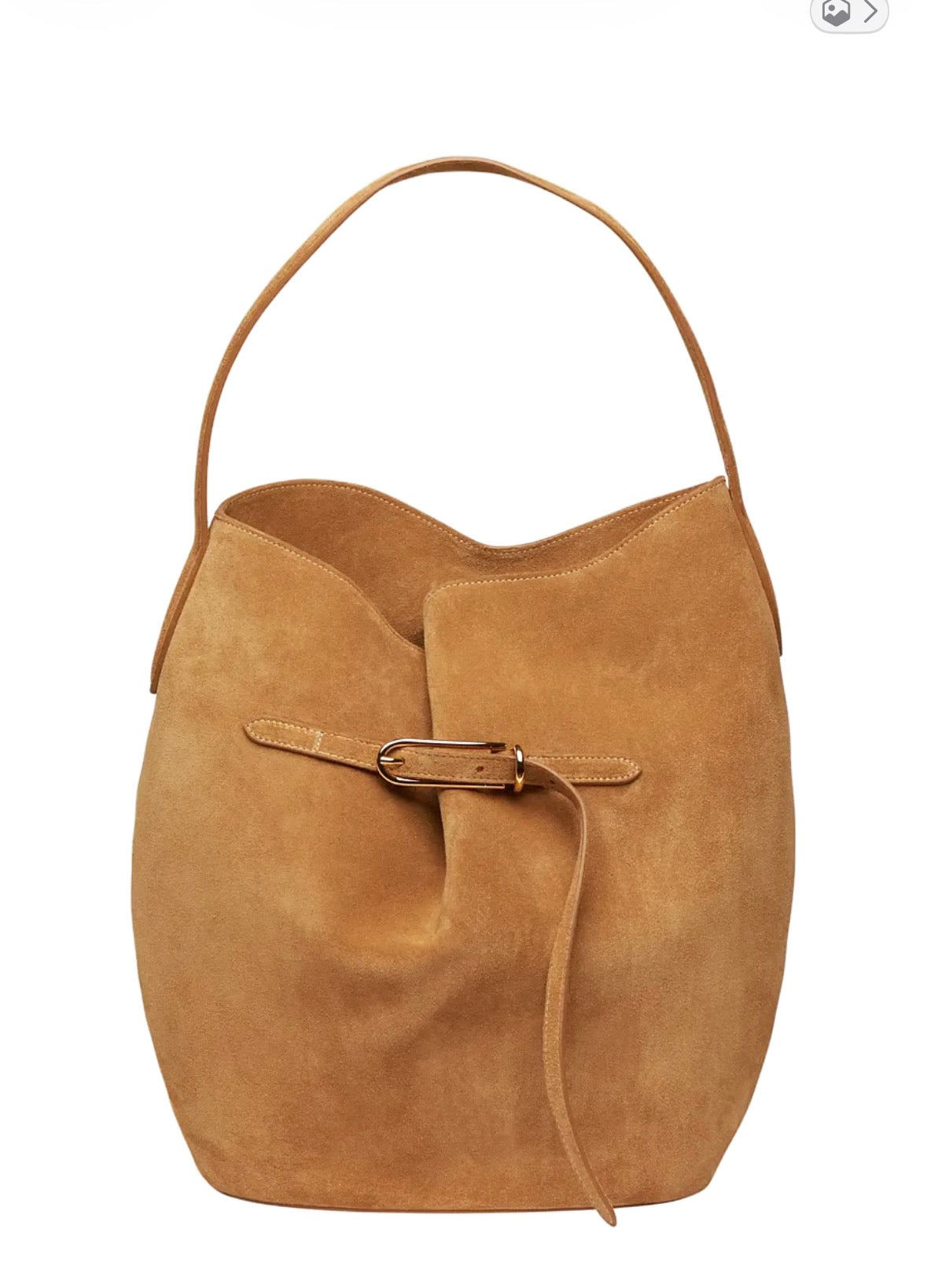 Belted Bucket Bag Large Sand Suede | Liffner