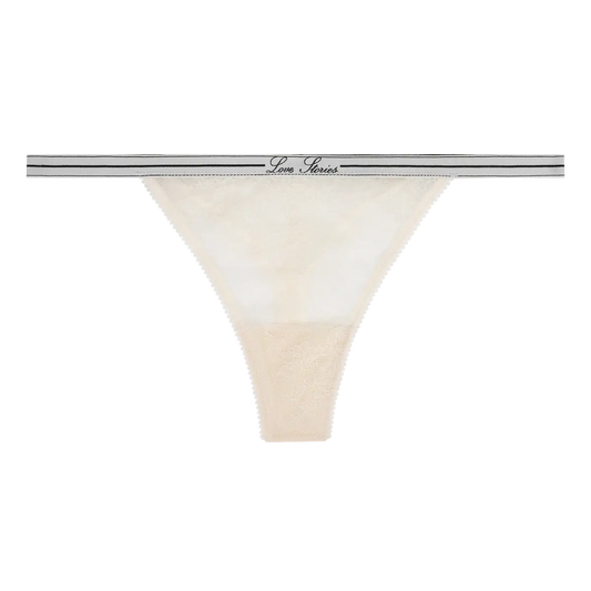 ROOMSERVICE Eleganter String-Slip in Weiss