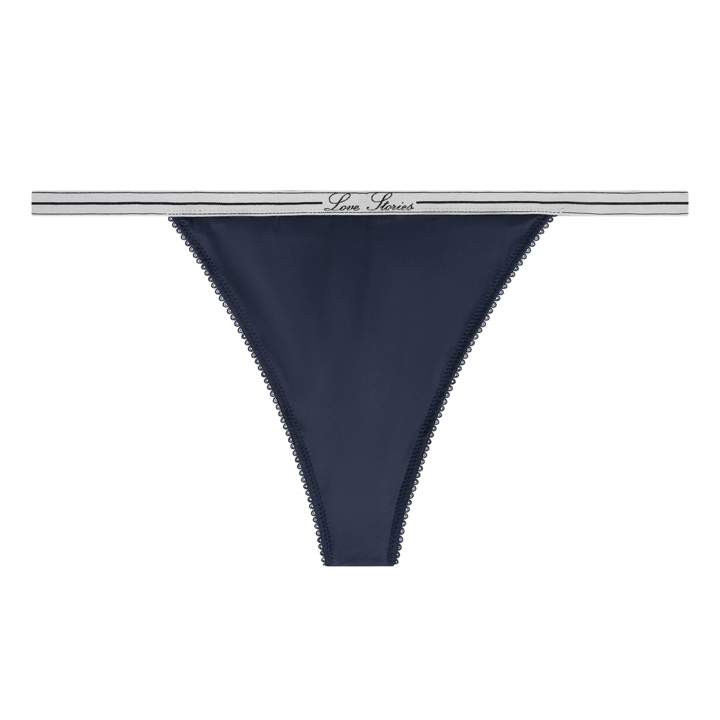 ROOMSERVICE Eleganter String-Slip in Dunkelblau