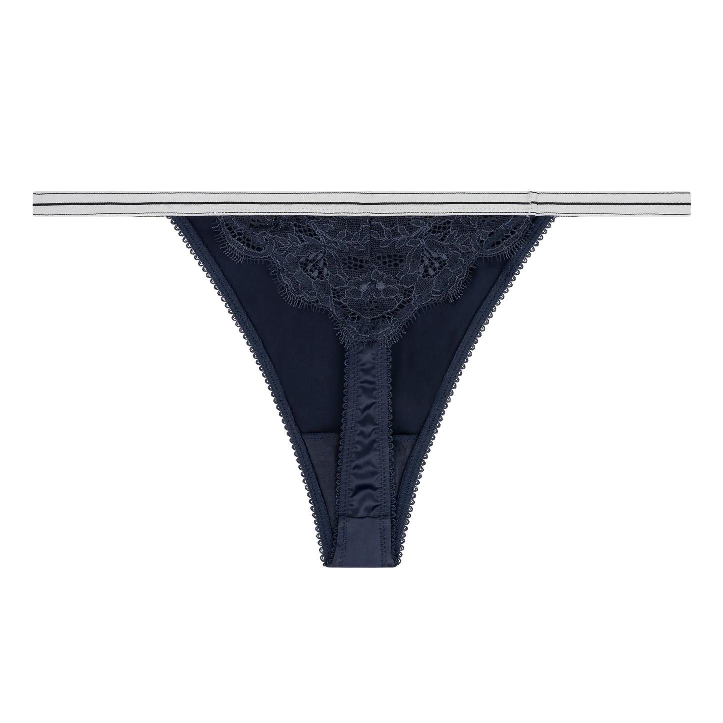 ROOMSERVICE Eleganter String-Slip in Dunkelblau