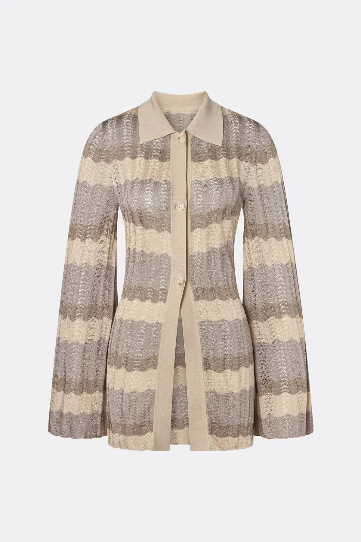 Linnea Gestrickter Cardigan- Multi Taupe | MALINA