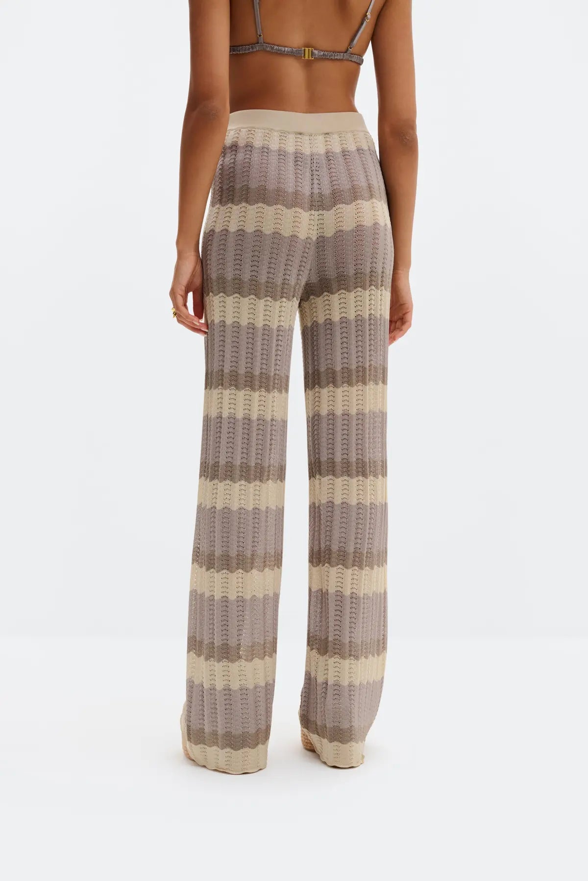 DITTE HOSE Ausgestellte Strickhose - Multi Taupe | Malina