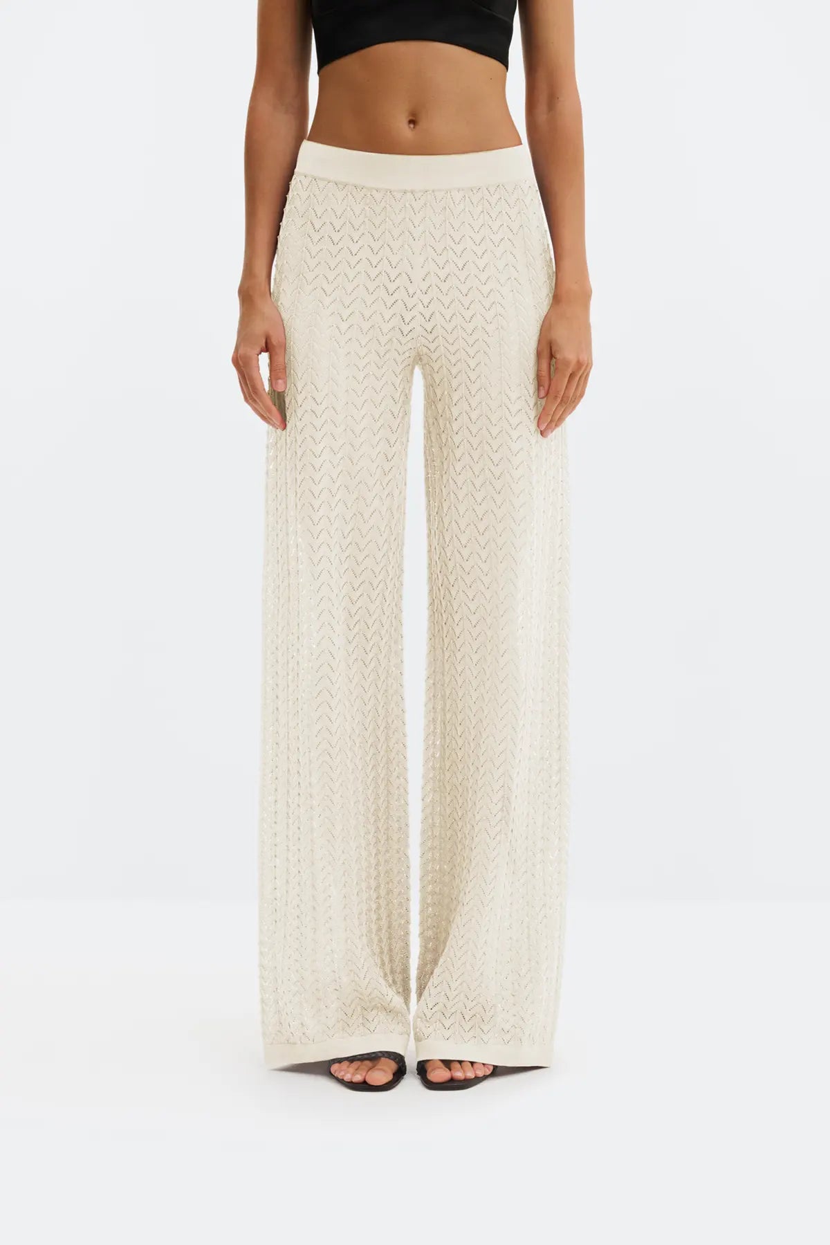 MARTINA HOSE Weite Strickhose mit Struktur