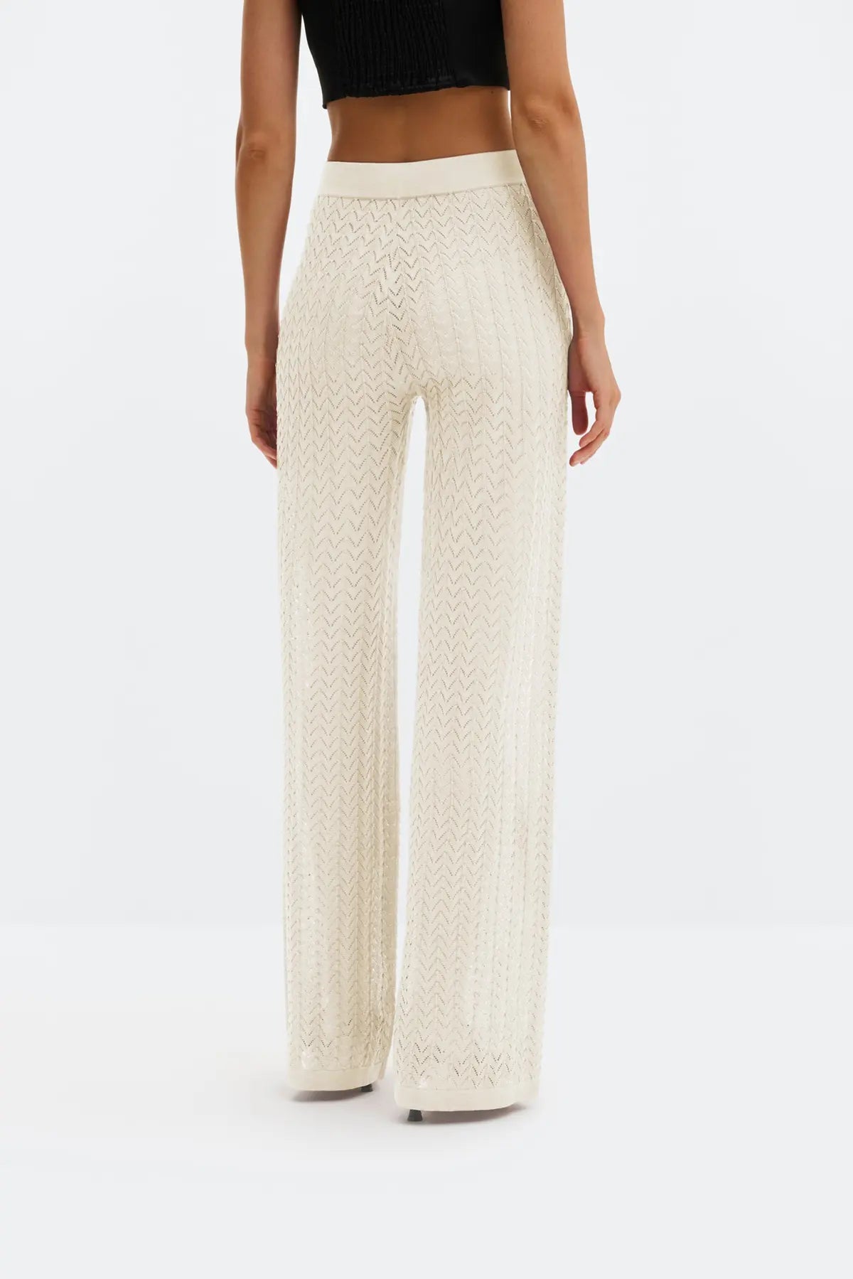 MARTINA HOSE Weite Strickhose mit Struktur