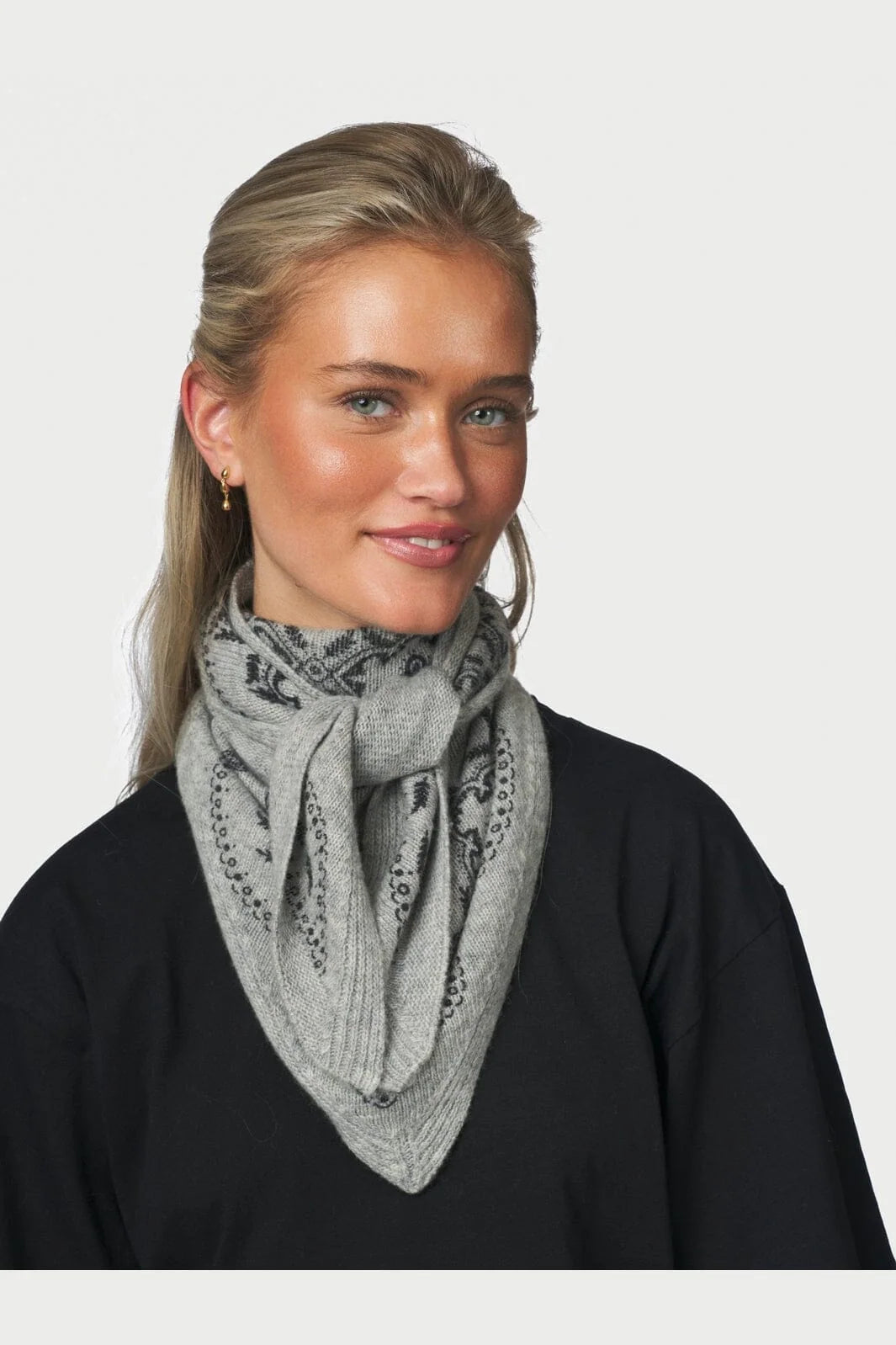 Lolana Paisley Knit Scarf Grey | NEO NOIR (Kopie)