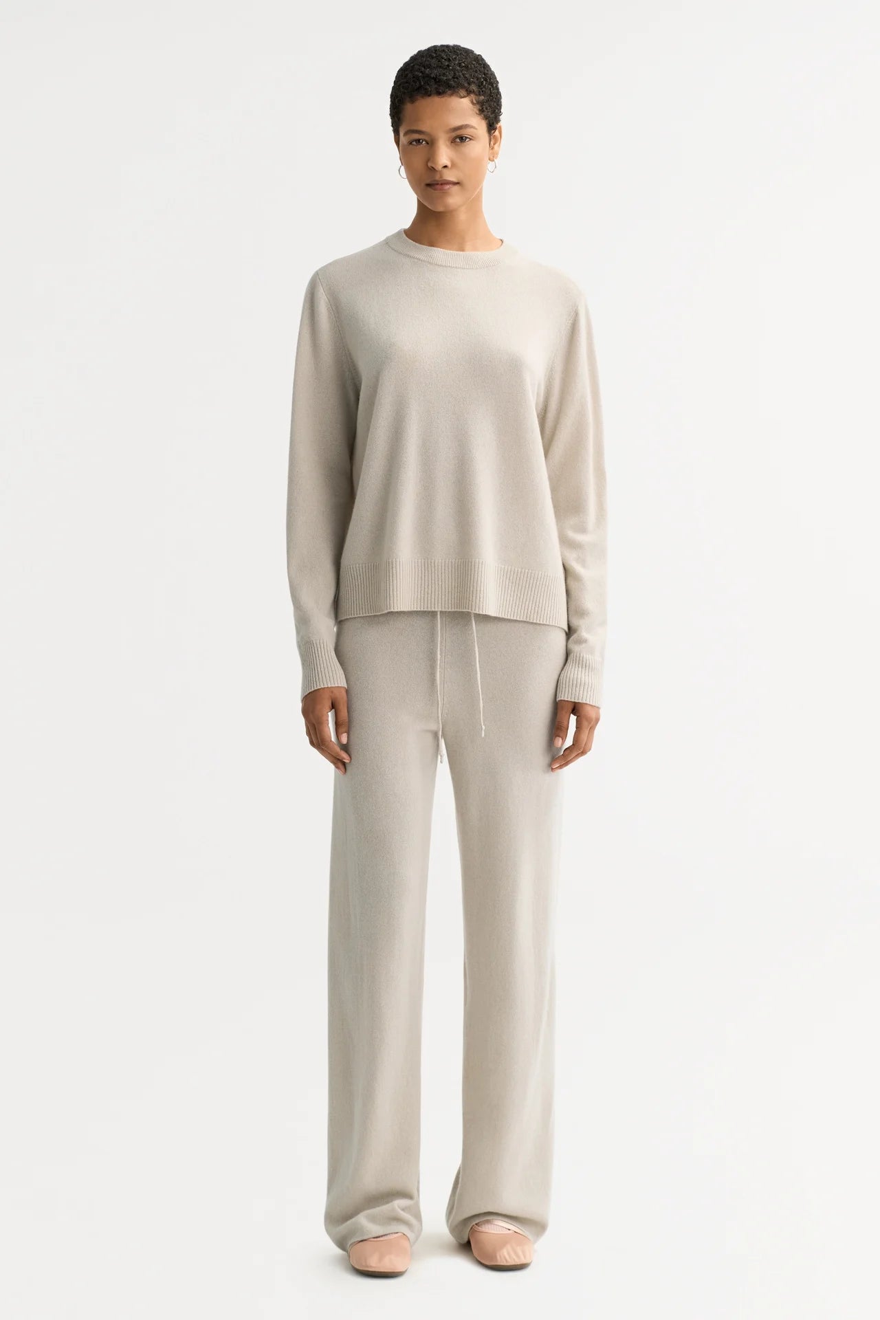 Cashmere Jogger Pants in Chalk