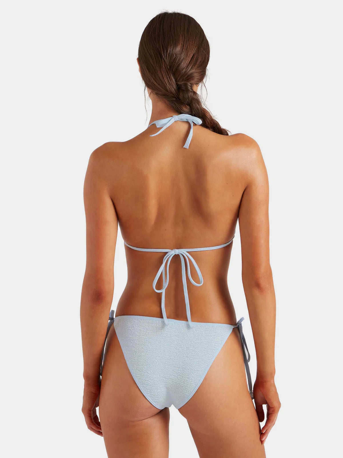 Gina Beaded Bikini in Mettalic Ice Blue