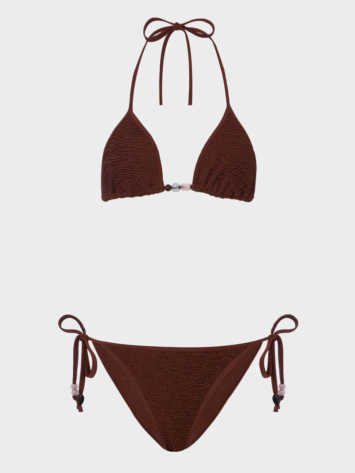 Gina Beaded Bikini in Mettalic Chocolate