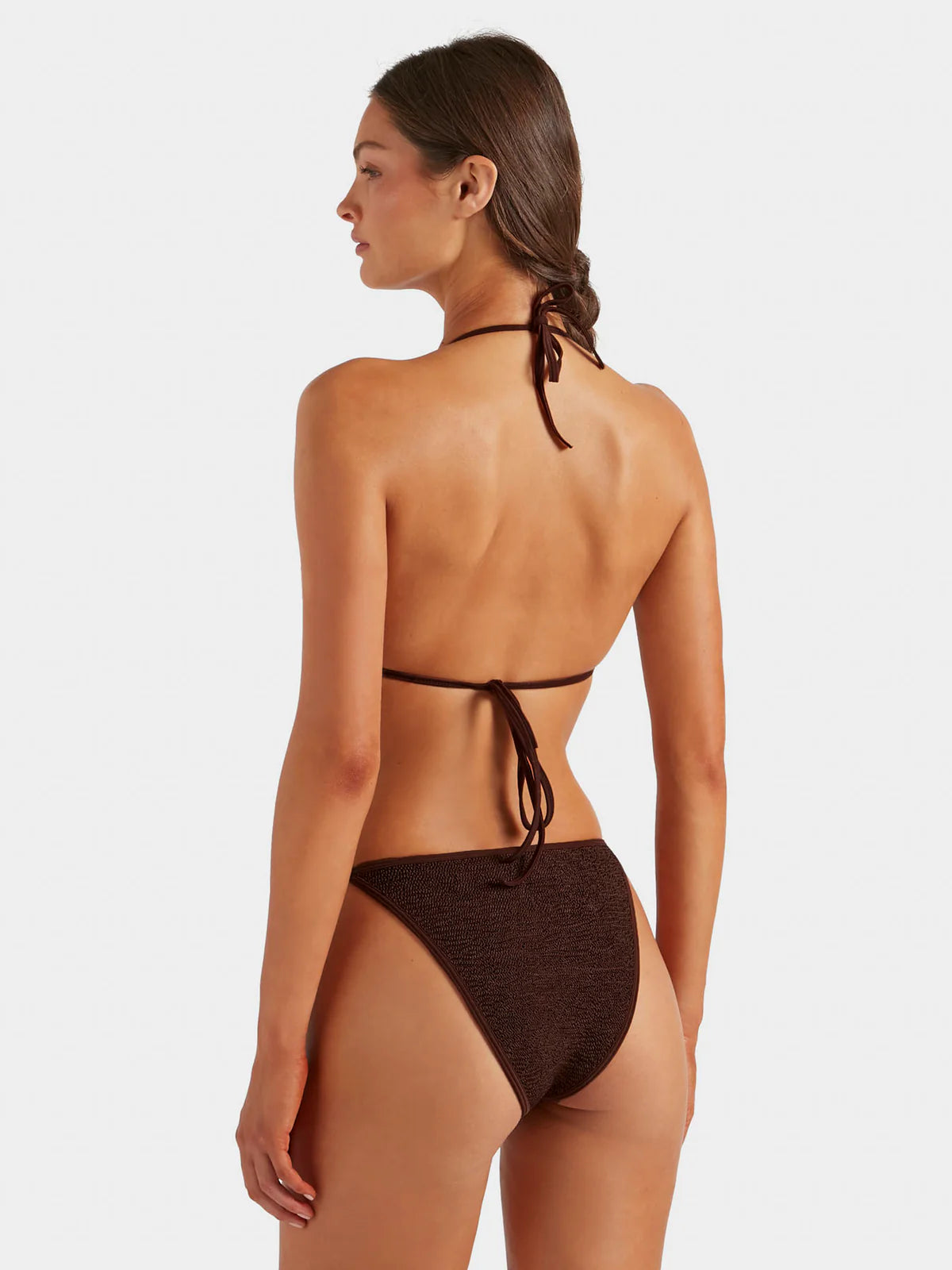 Gina Beaded Bikini in Mettalic Chocolate