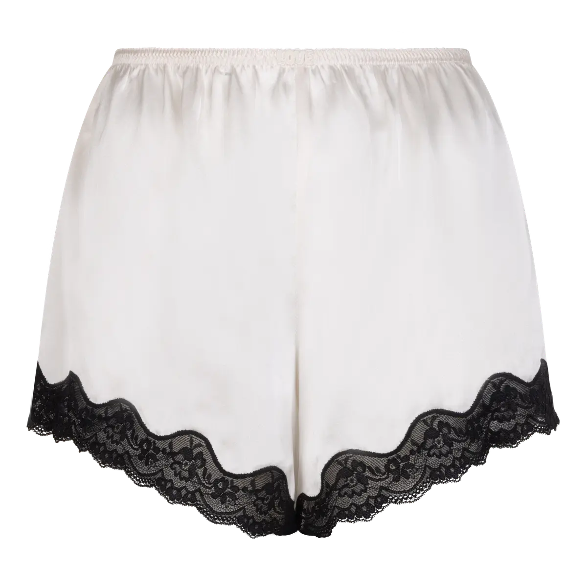BROOKE Bequeme seidige Shorts in White/Black