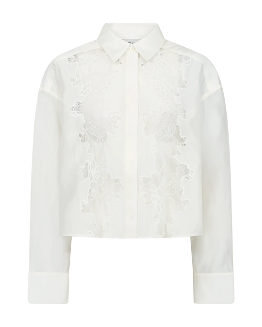 CMMOLLY – BESTICKTES HEMD IN WOLLWEISS